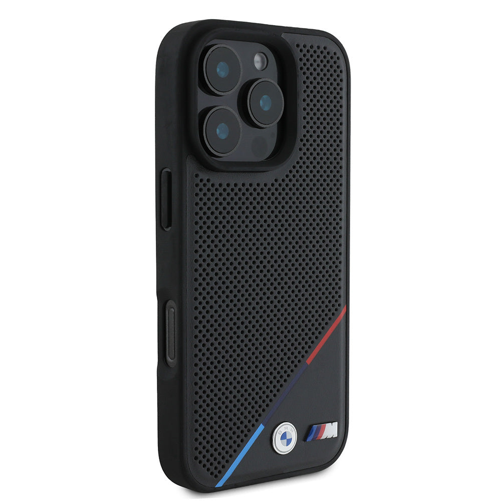 BMW iPhone 16 Pro Max Orjinal Lisanslı Magsafe Şarj Özellikli M Logolu Üç Çizgili Delikli Deri Telefon Kılıfı-2 BMW iPhone 16 Pro Max Orjinal Lisanslı Magsafe Şarj Özellikli M Logolu Üç Çizgili Delikli Deri Telefon Kılıfı-2